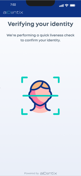 Identity verifying screen