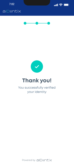 Thank you — verified successfully screen