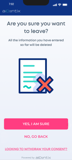 Leave-confirmation screen