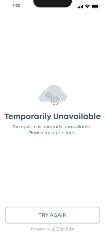 Temporarily unavailable screen