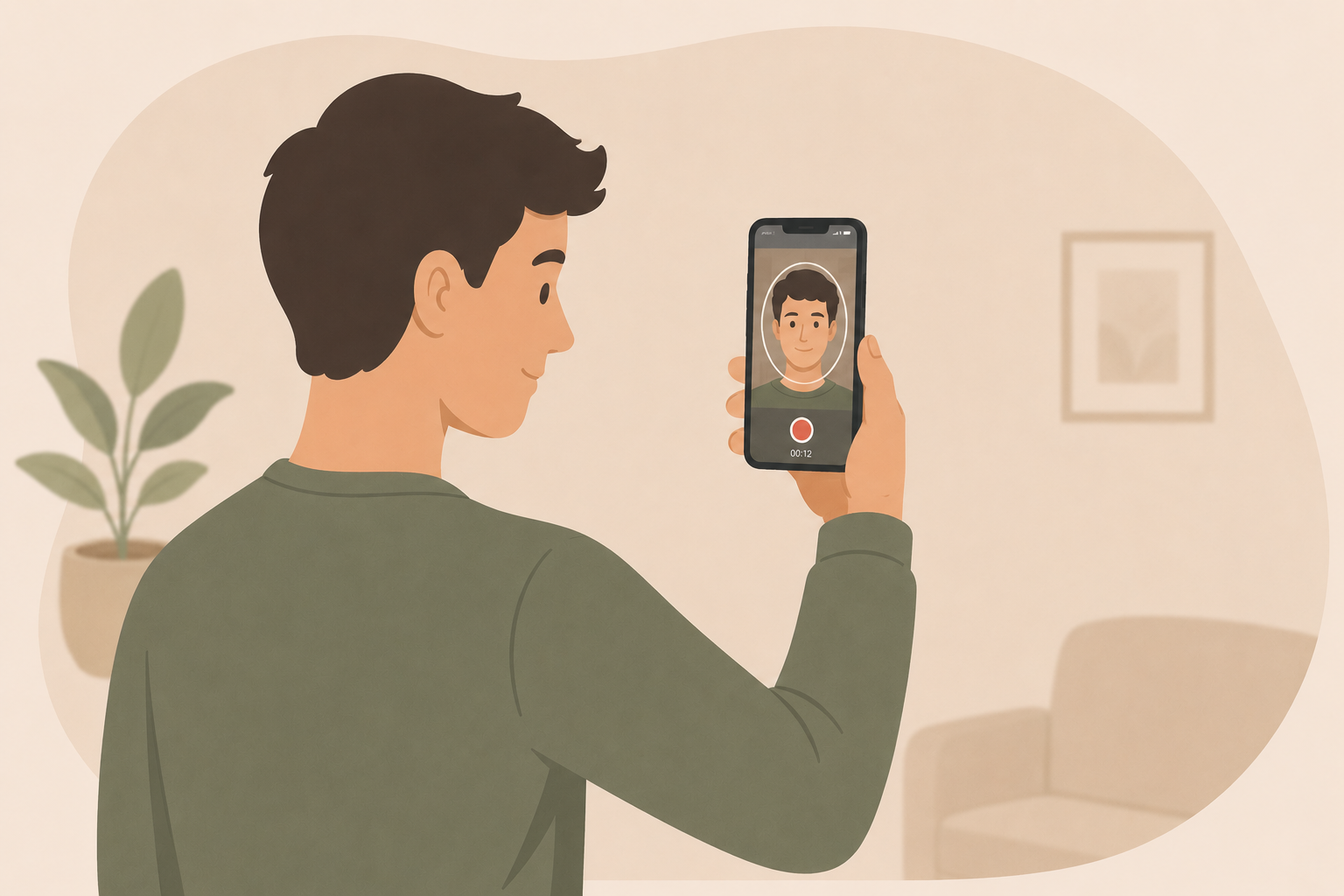 Illustration of liveness video recording