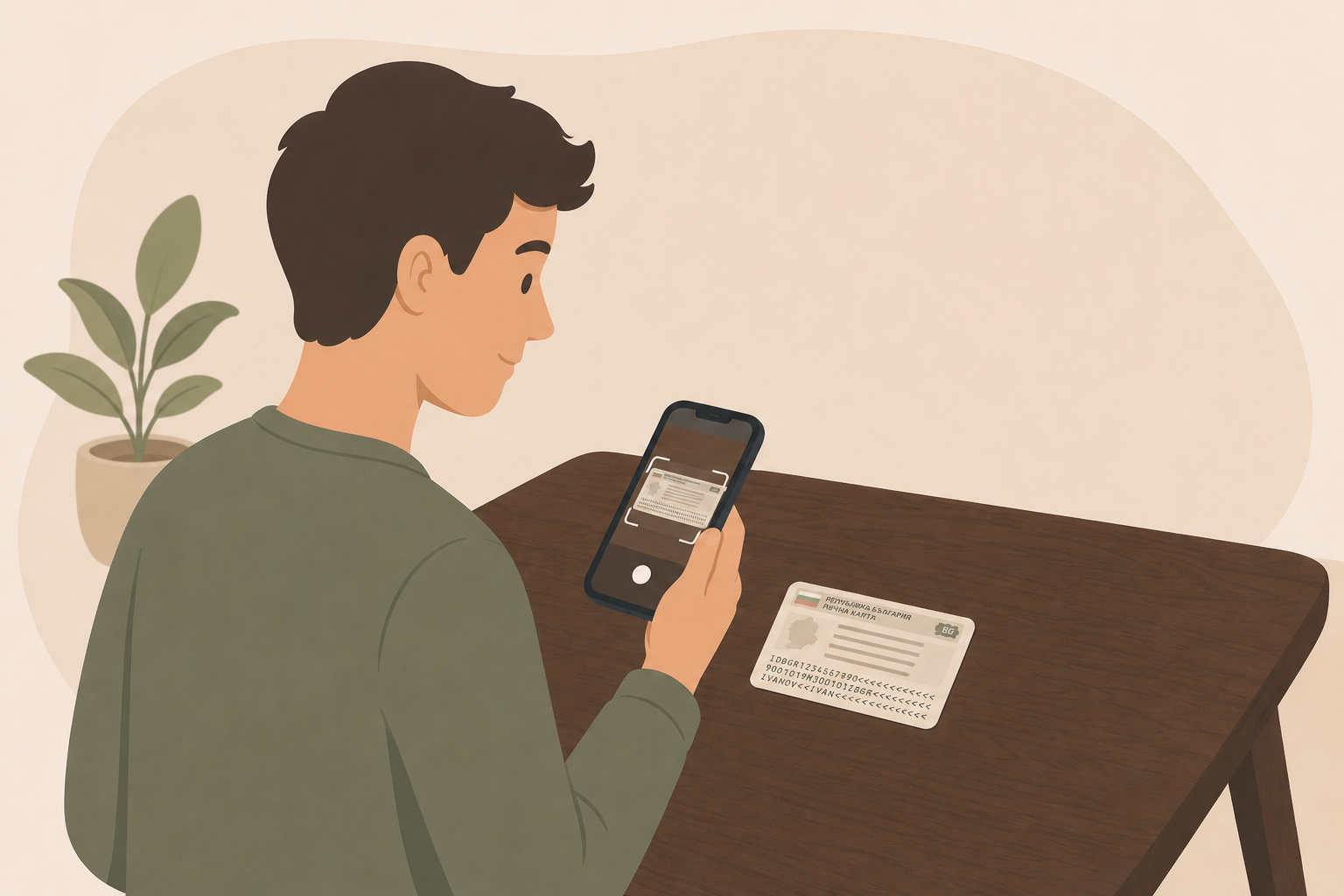 Illustration of scanning the back side of an ID