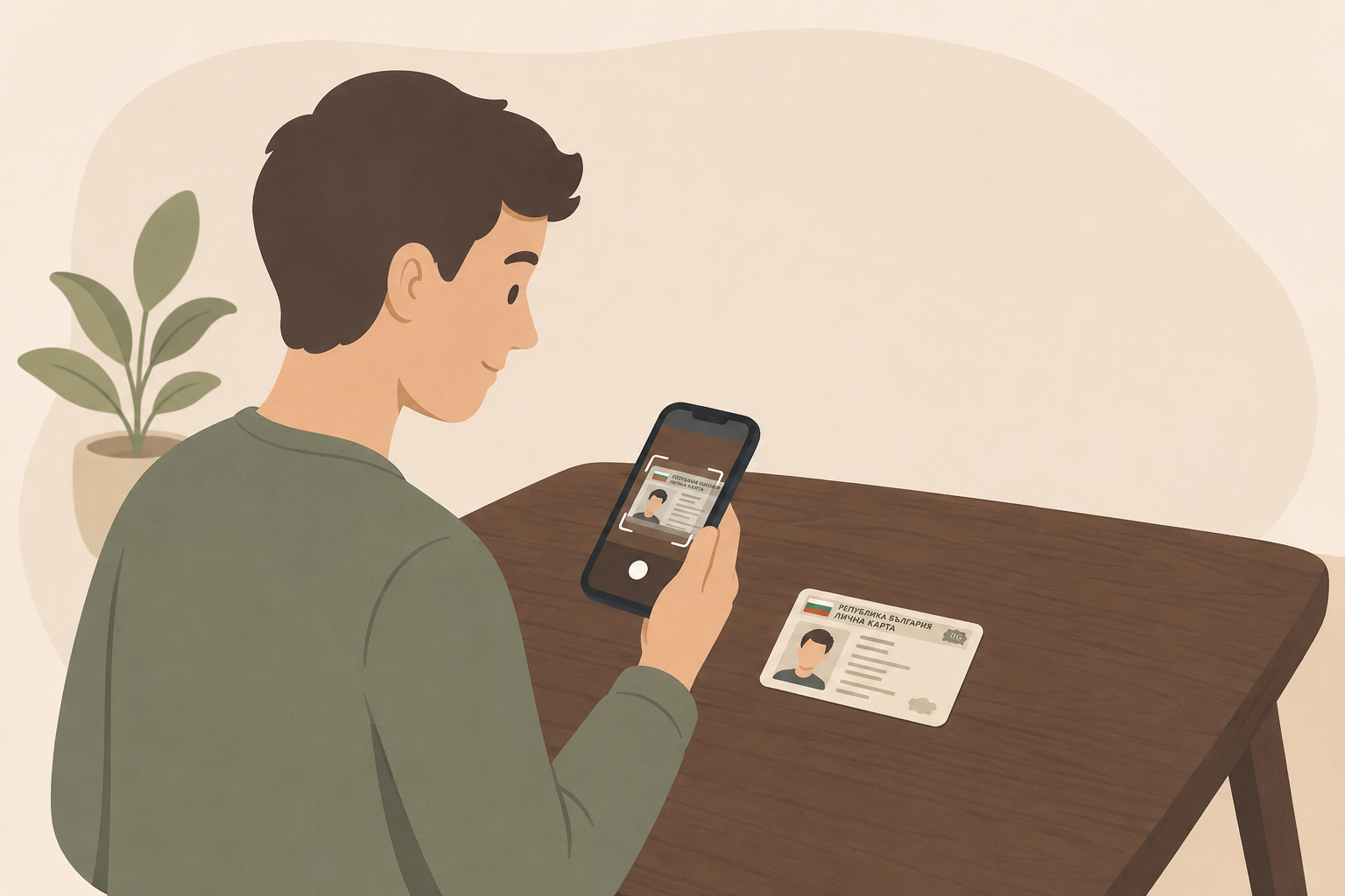 Illustration of scanning the front side of an ID